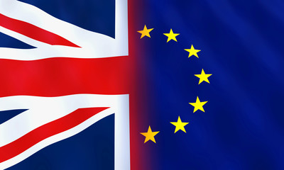 United Kingdom and European Union Flags