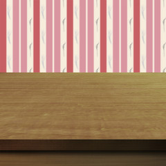 Wooden tabletop with blurred background