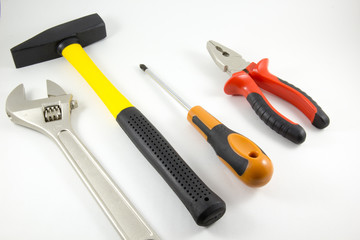 Building tools on a white background
