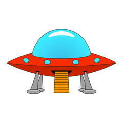Vector illustration of a cartoon ship UFO
