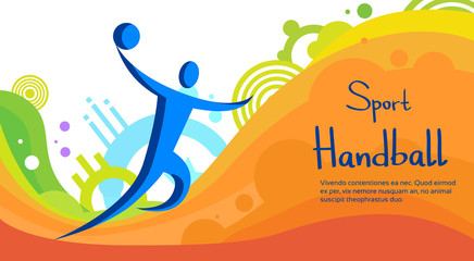 Handball Player Sport Competition Colorful Banner