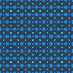 Circle and flower seamless pattern.