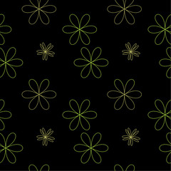 Fototapeta na wymiar Flower chaotic seamless pattern.