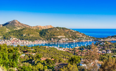 Idyllic view of Mediterranean Sea Island Spain Majorca Port Andratx - 114637100