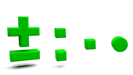 Fototapeta premium 3D rendering of symbols in big letters on a white background.