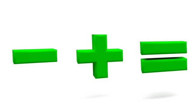 3D rendering of symbols in big letters on a white background.