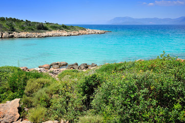 Fototapeta premium Beautiful seascape with rocky islands. Aegean sea. Turkey