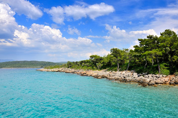 Beautiful seascape with rocky islands. Aegean sea. Turkey