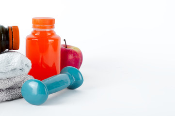 Fitness concept with dumbbells