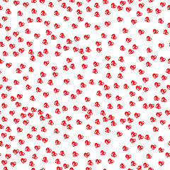Seamless background with red hearts. Background with abstract pattern hearts. Hearts Valentine's Day. Vector illustration.
