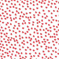 Seamless background with red hearts. Background with abstract pattern hearts. Hearts Valentine's Day. Vector illustration.
