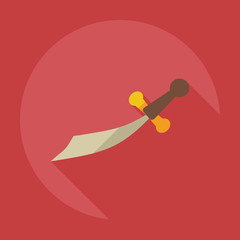 Flat modern design with shadow icons dagger
