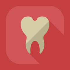 Flat modern design with shadow icons tooth