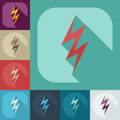 Flat concept, set modern design with shadow construction