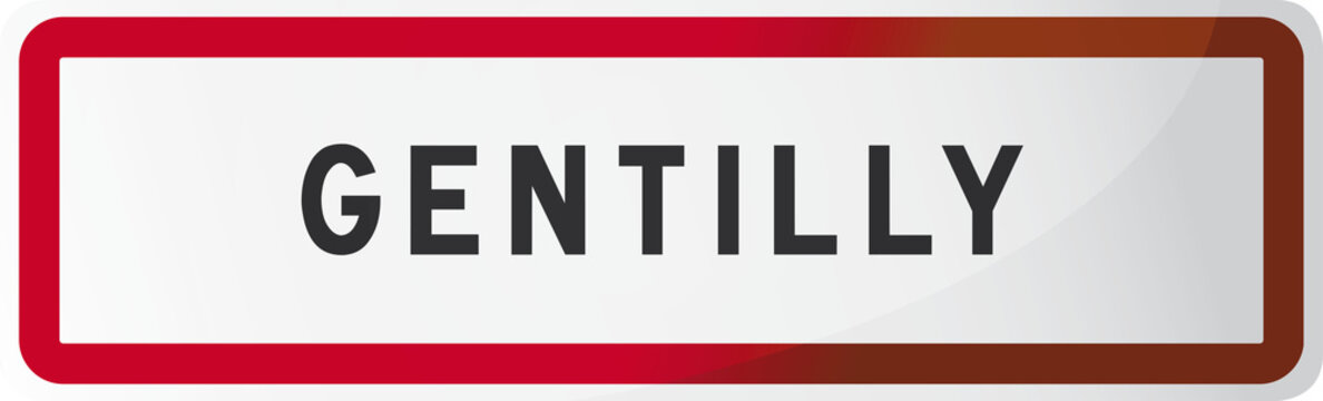 Panneau Gentilly - Ville du Val-de-Marne -  94 - Ile de France