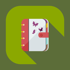 Flat modern design with shadow icons notebook