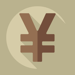 Obraz premium Flat modern design with shadow icons currency unit