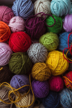 Colorful Balls Of Yarn