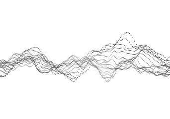 Obraz premium Abstract 3d rendering of waves with particles on white background. Futuristic background with lines of many low poly spheres. Design for poster, cover, banner, placard