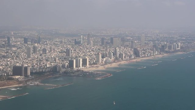 Tel-Aviv coastline from air