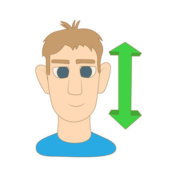 Man nod icon, cartoon style