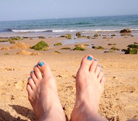 Füße am Strand/Meer