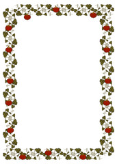 Vertical frame with pumpkins. Vector clip art.