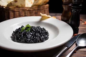 black cuttlefish ink carpaccio