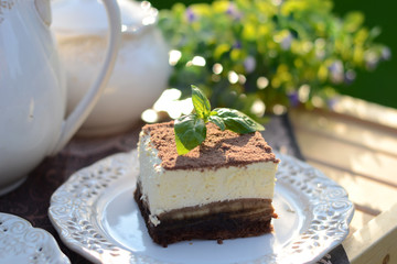Sweet desset served in the fragrant garden