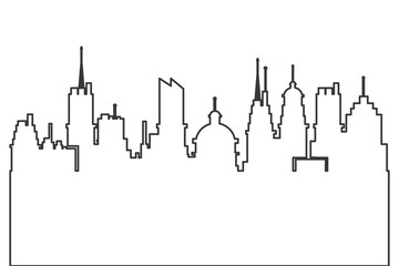 modern city skyline silhouette outline icon