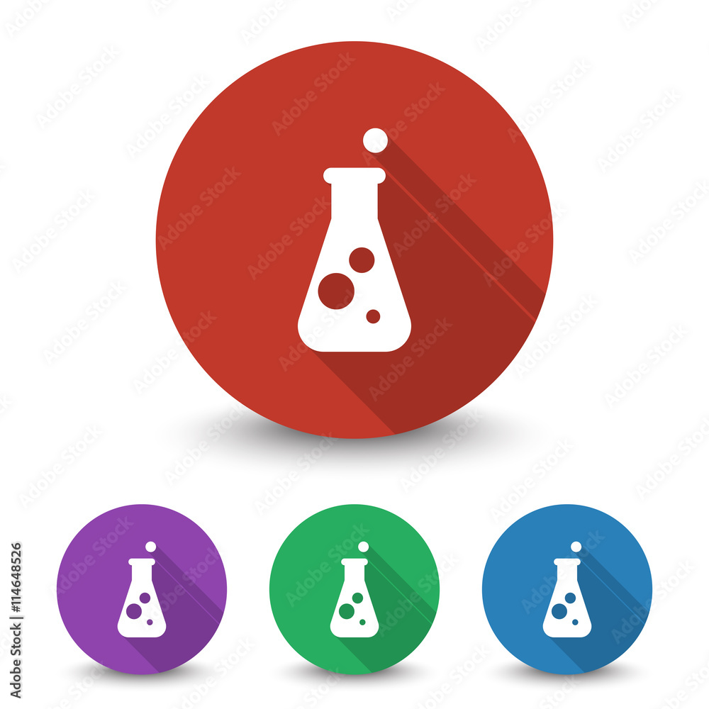 Wall mural white conical flask icon in different colors set