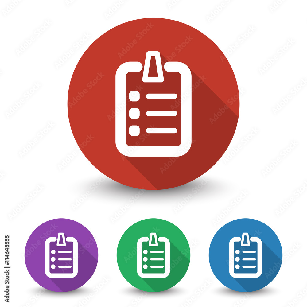 Wall mural white checklist icon in different colors set