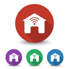 White Smart Home icon in different colors set