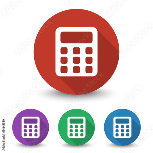 "White Calculator icon in different colors set" Stock image and royalty-free vector files on