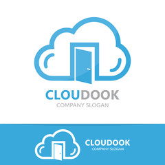 Vector cloud and door logo concept