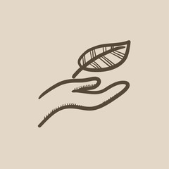 Environmental protection sketch icon.