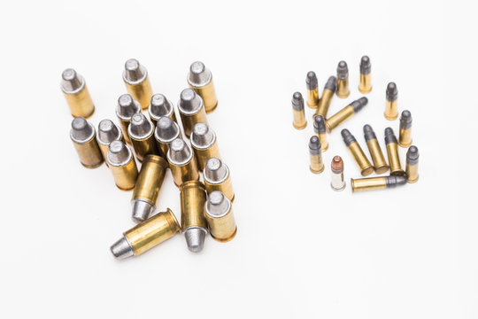 Set of .45 and .22lr cartridges pistols ammo