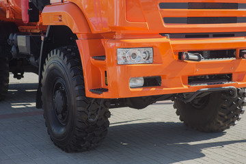 cabin of the new orange truck