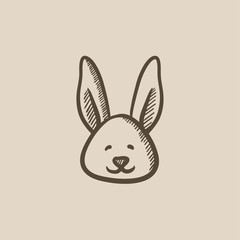 Easter bunny sketch icon.