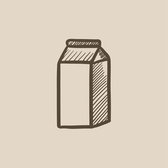 Packaged dairy product sketch icon.