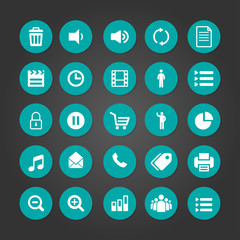 Multimedia Icons Set Vector Design