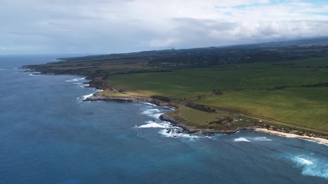 Orbiting green fields on the north shore of Maui. Shot in 2010.