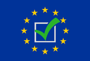 Europe Tick Check Design Blue graphic
