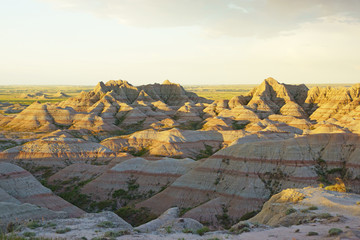 Sunrise nature landscape at Badlands National Park in South Dakota
