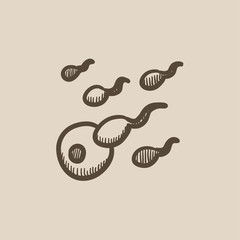 Fertilization sketch icon.