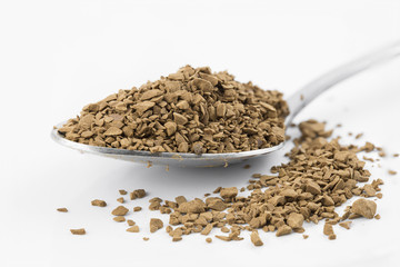 Coffee powder on spoon