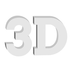 3D three-dimensional button sign icon. Vector.