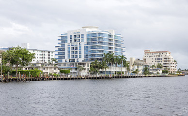 Fototapeta na wymiar Luxury waterfront apartments and condos