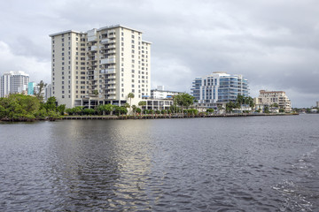 Fototapeta na wymiar Luxury waterfront apartments and condos