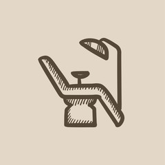 Dental chair sketch icon.